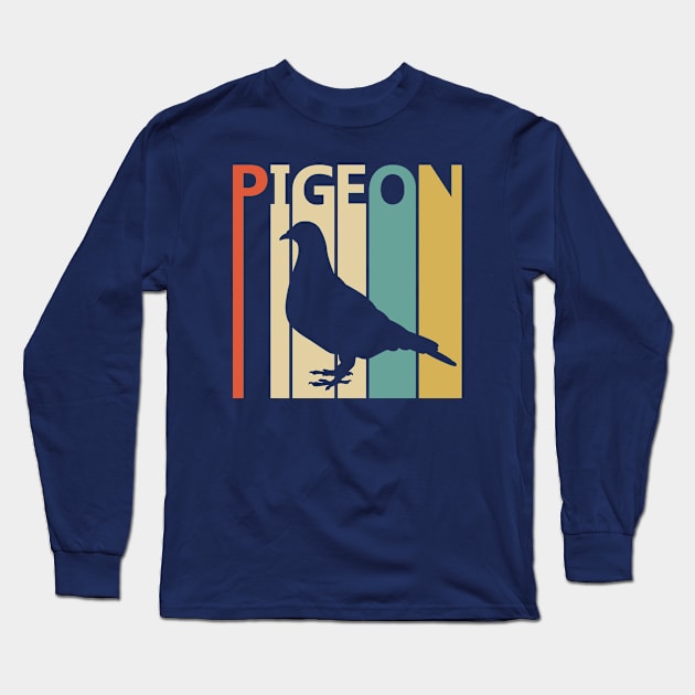 Vintage Retro Pigeon Gift Long Sleeve T-Shirt by GWENT